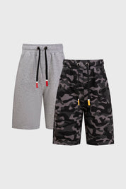 Bermuda Niño Bipack Gris Melange