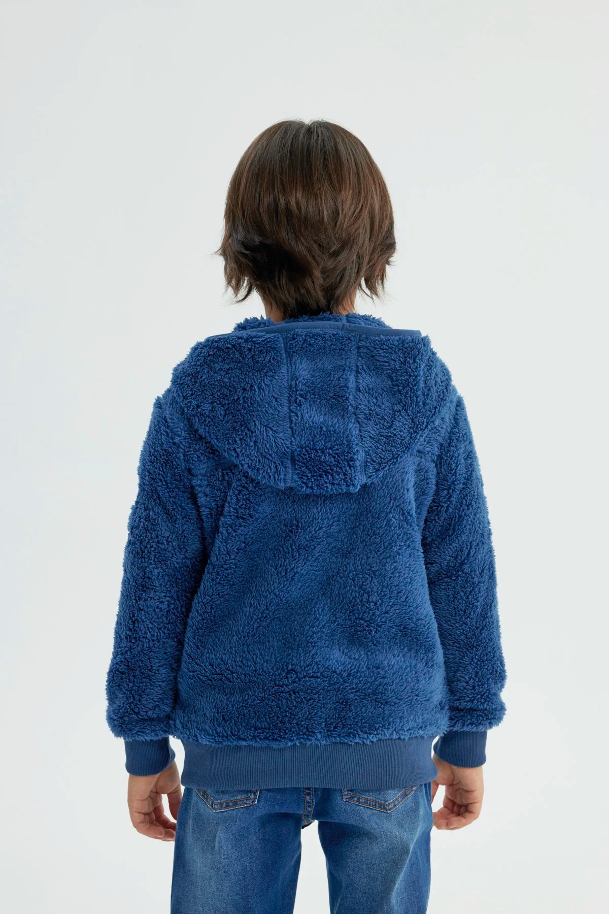 Polar Niño Básico Peludo Azul Petroleo