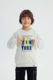 Polerón Niño Slim Gris Melange
