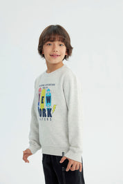 Polerón Niño Slim Gris Melange
