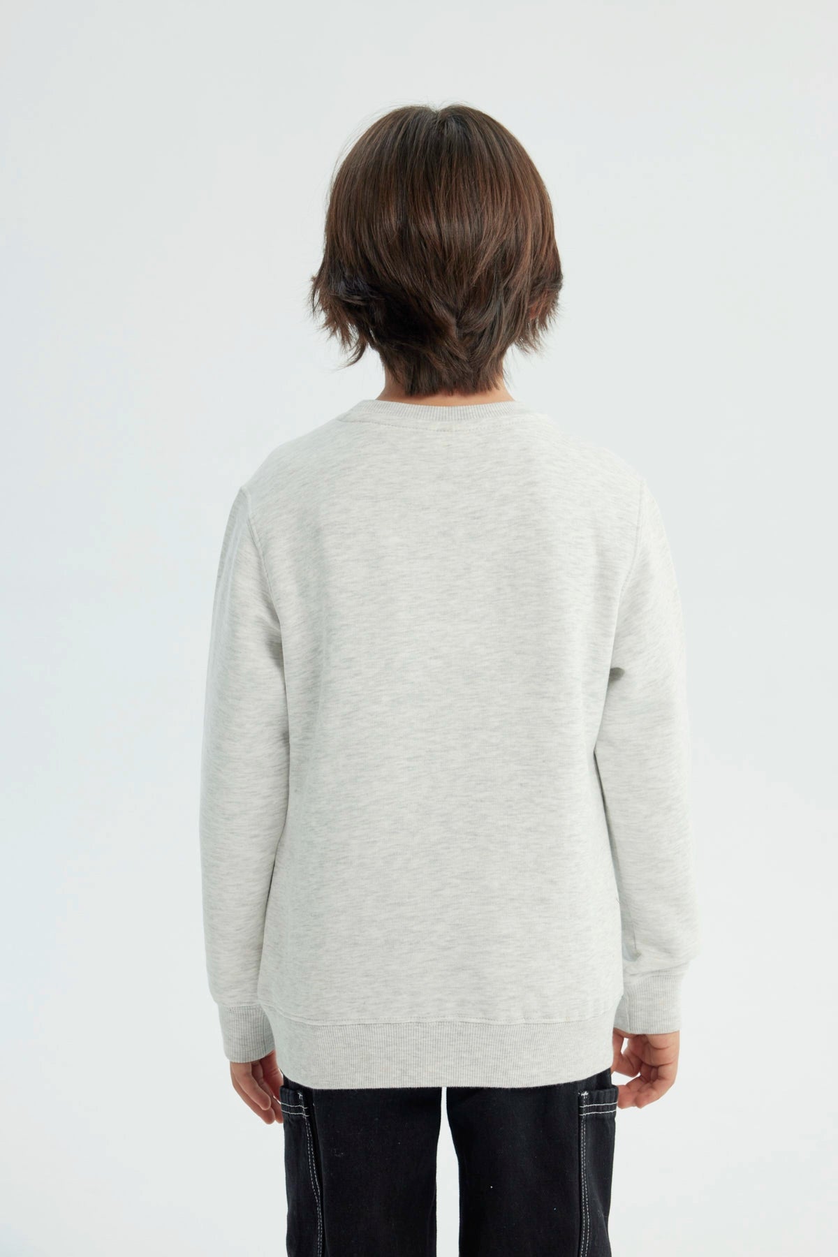 Polerón Niño Slim Gris Melange