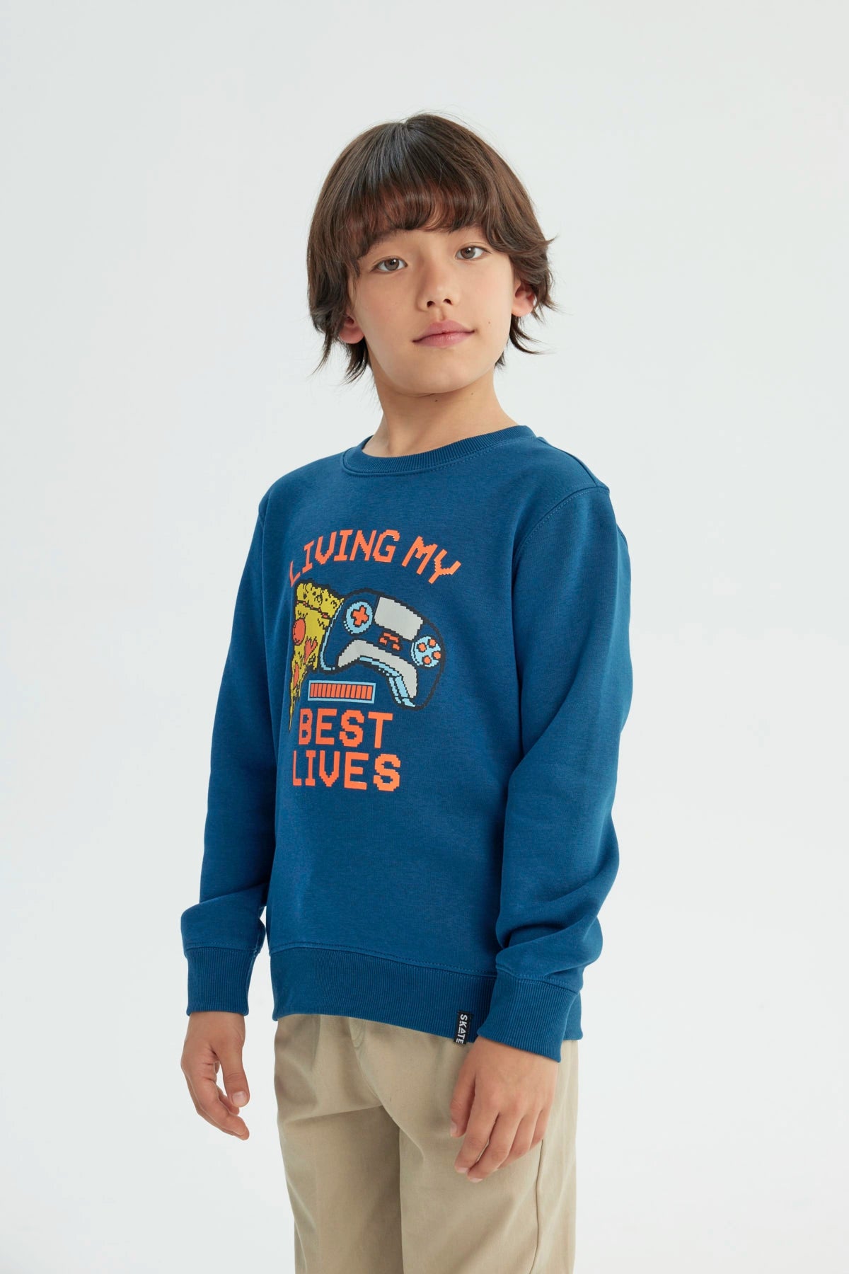 Polerón Niño Slim Azul Petroleo