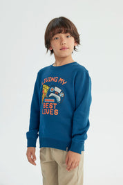Polerón Niño Slim Azul Petroleo
