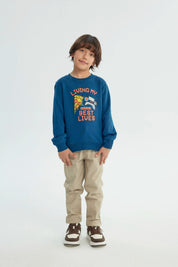 Polerón Niño Slim Azul Petroleo