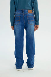 Jeans Niño Calce Recto Azul Oscuro
