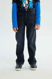 Jeans Niño Calce Recto Negro