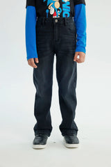 Jeans Calce Recto Niño Negro