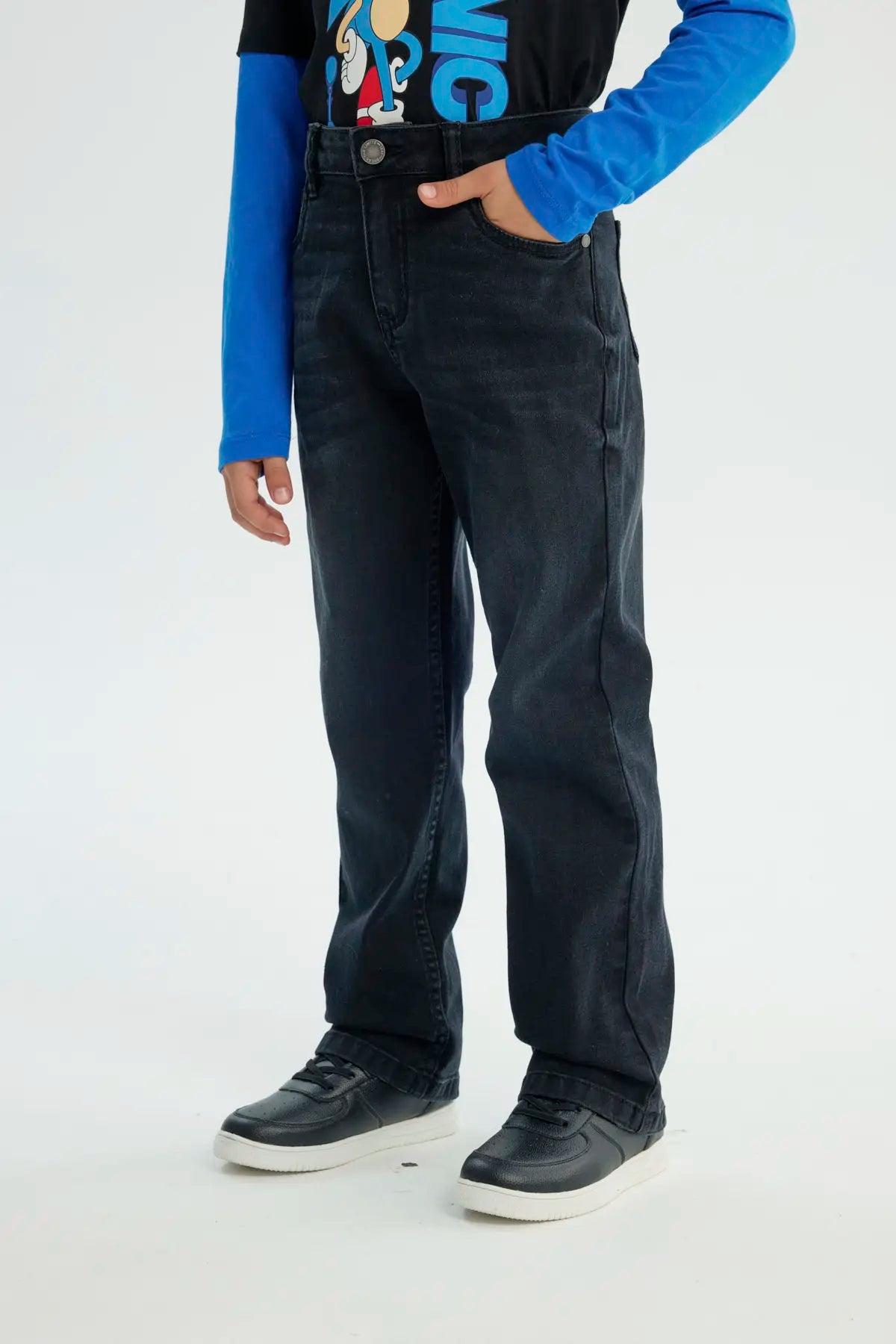Jeans Niño Calce Recto Negro