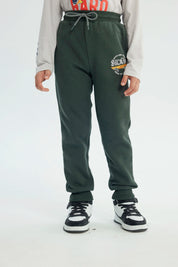 Pantalón Buzo Niño Pitillo Verde Oscuro
