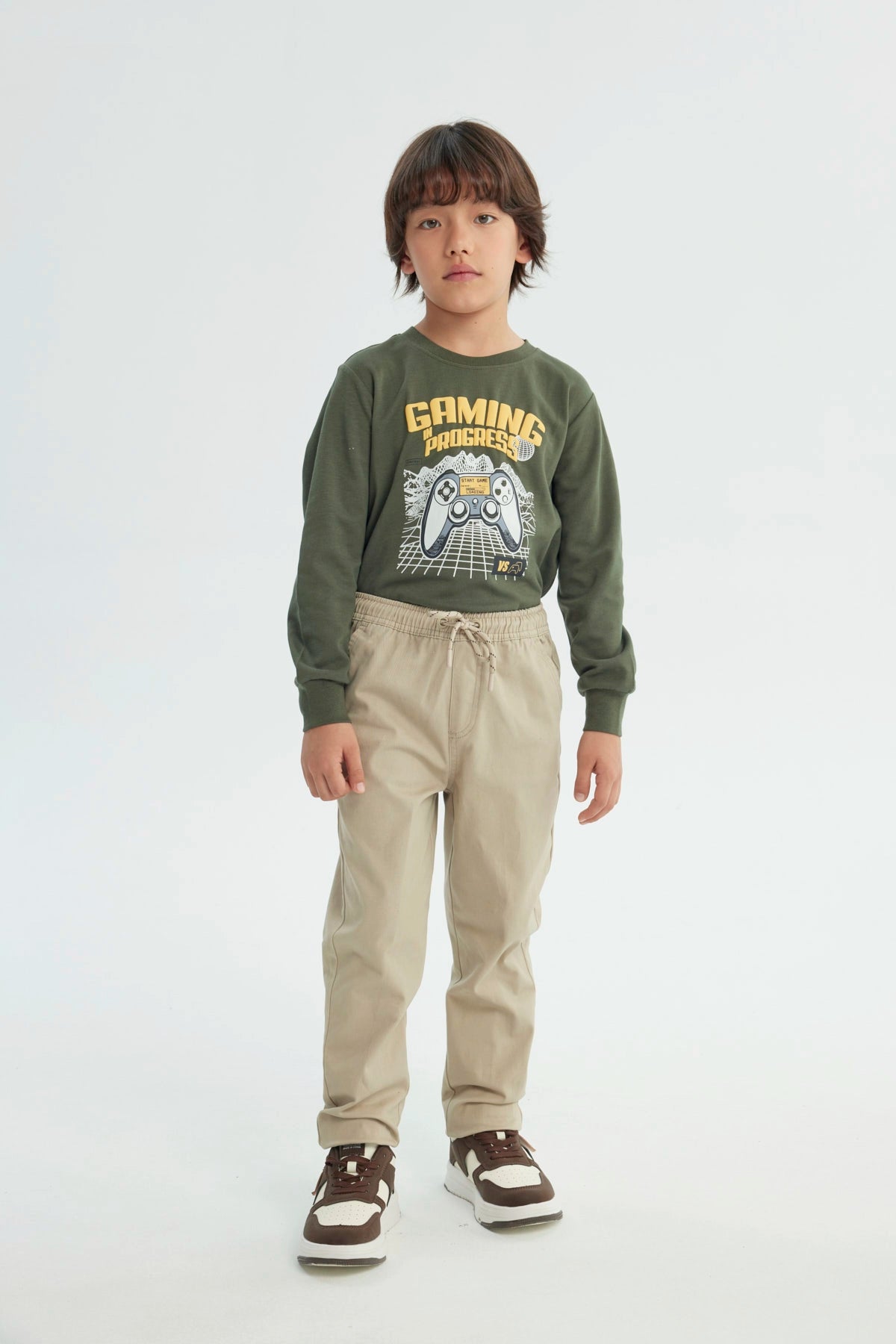 Pantalón Niño Pitillo Beige