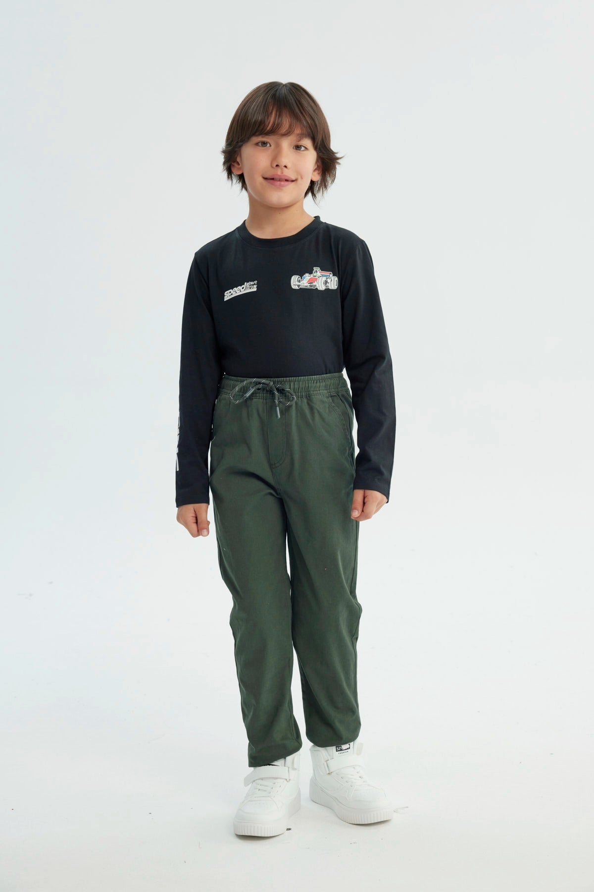Pantalón Niño Pitillo Verde Oscuro