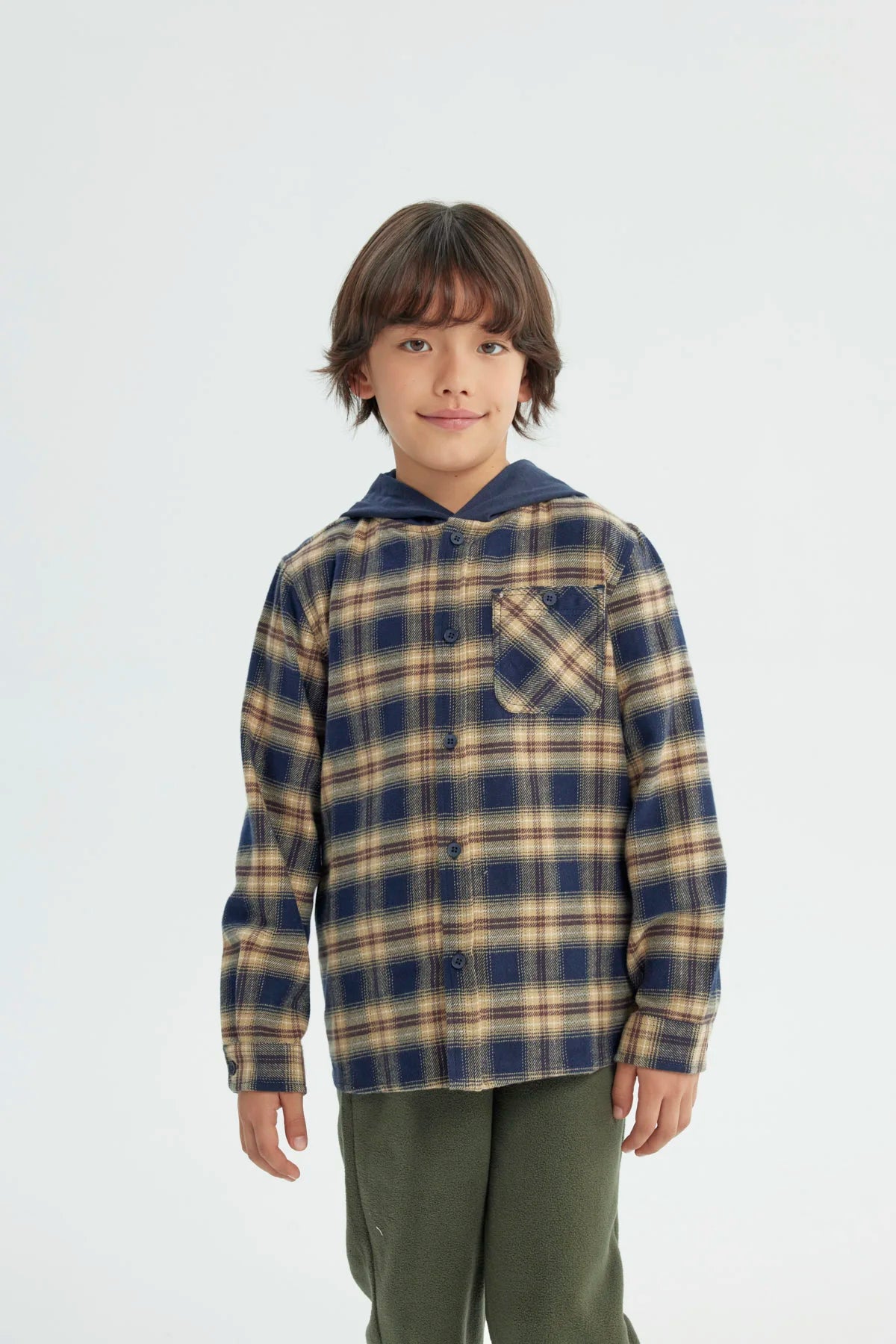 Camisa Niño Regular Azul Oscuro