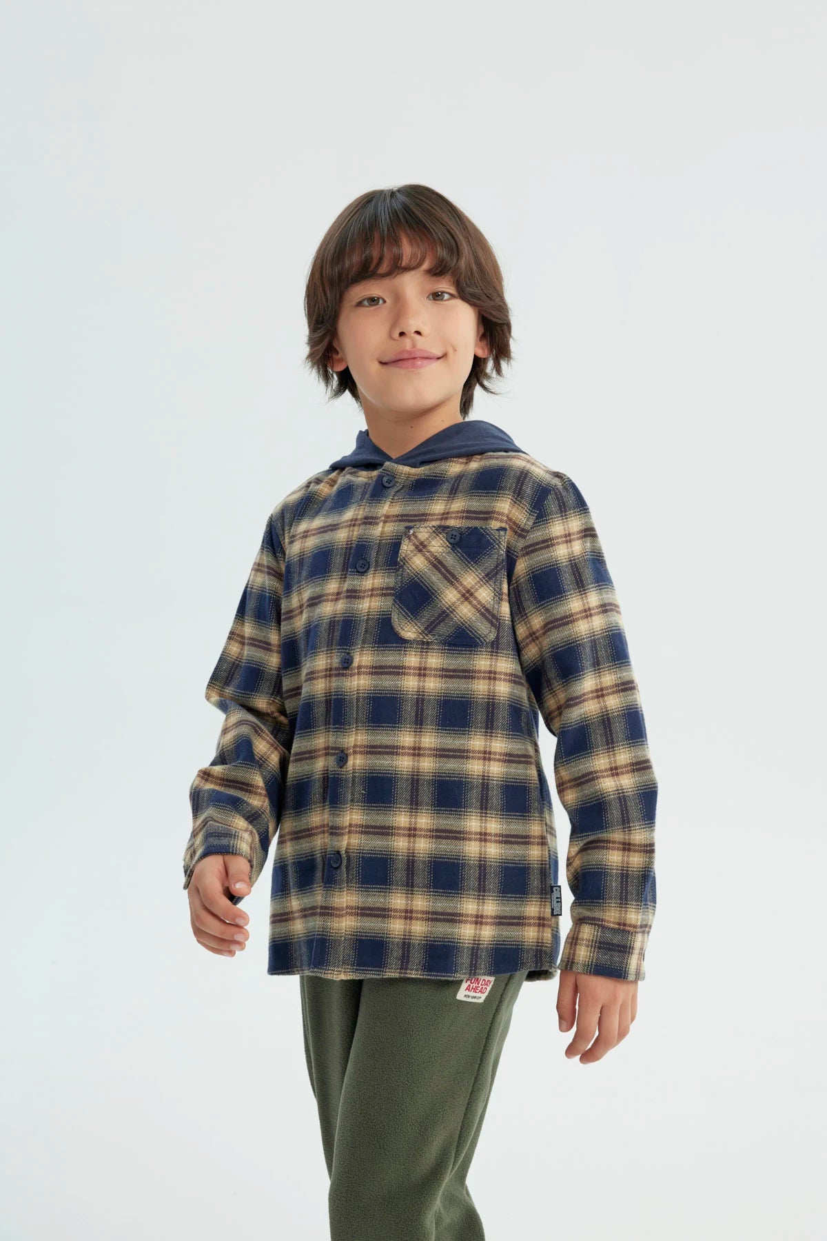 Camisa Niño Regular Azul Oscuro