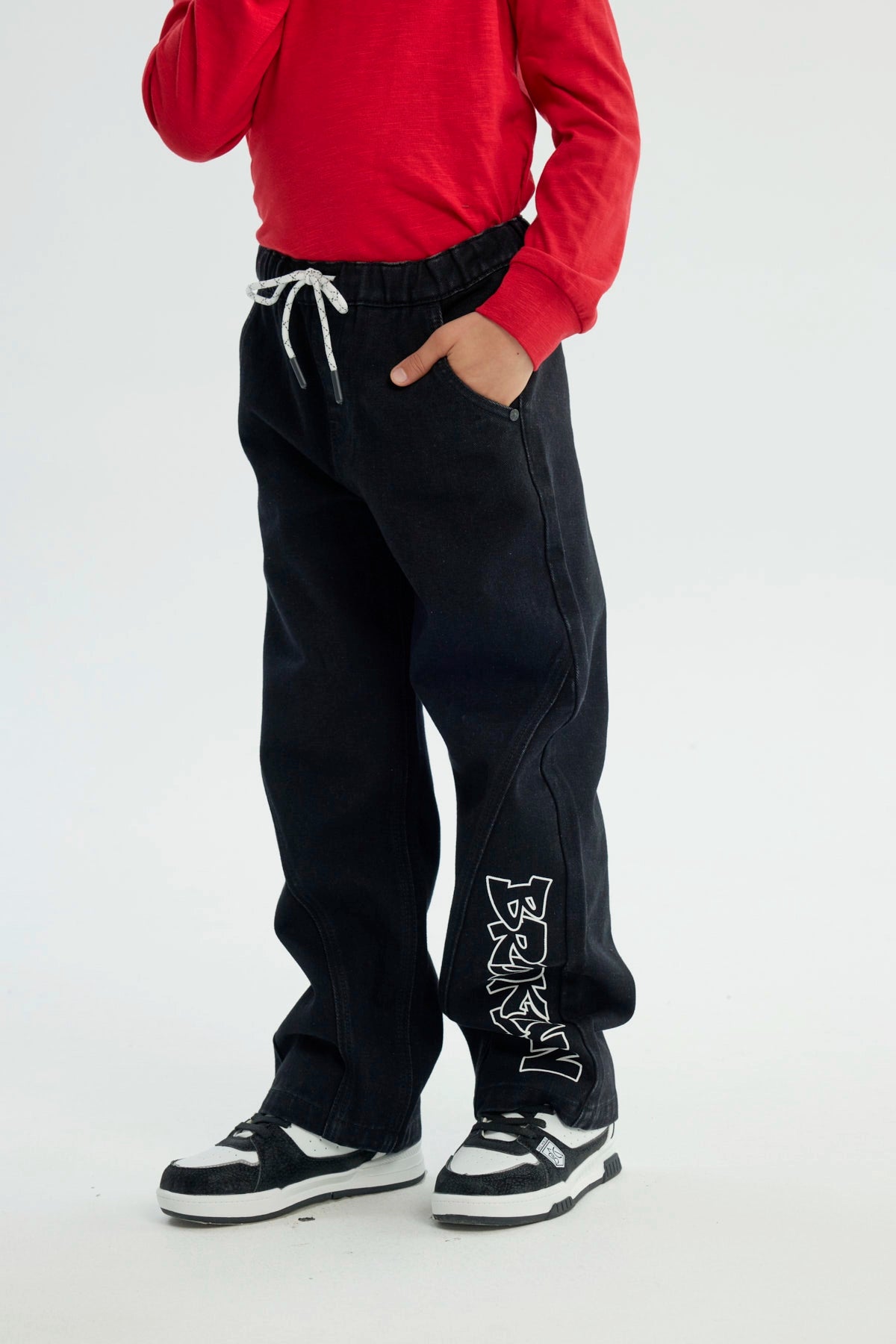 Jeans Niño Calce Recto Negro