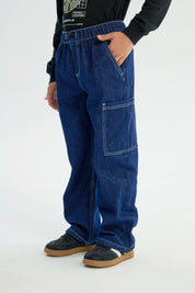 Jeans Niño Calce Recto Azul Oscuro