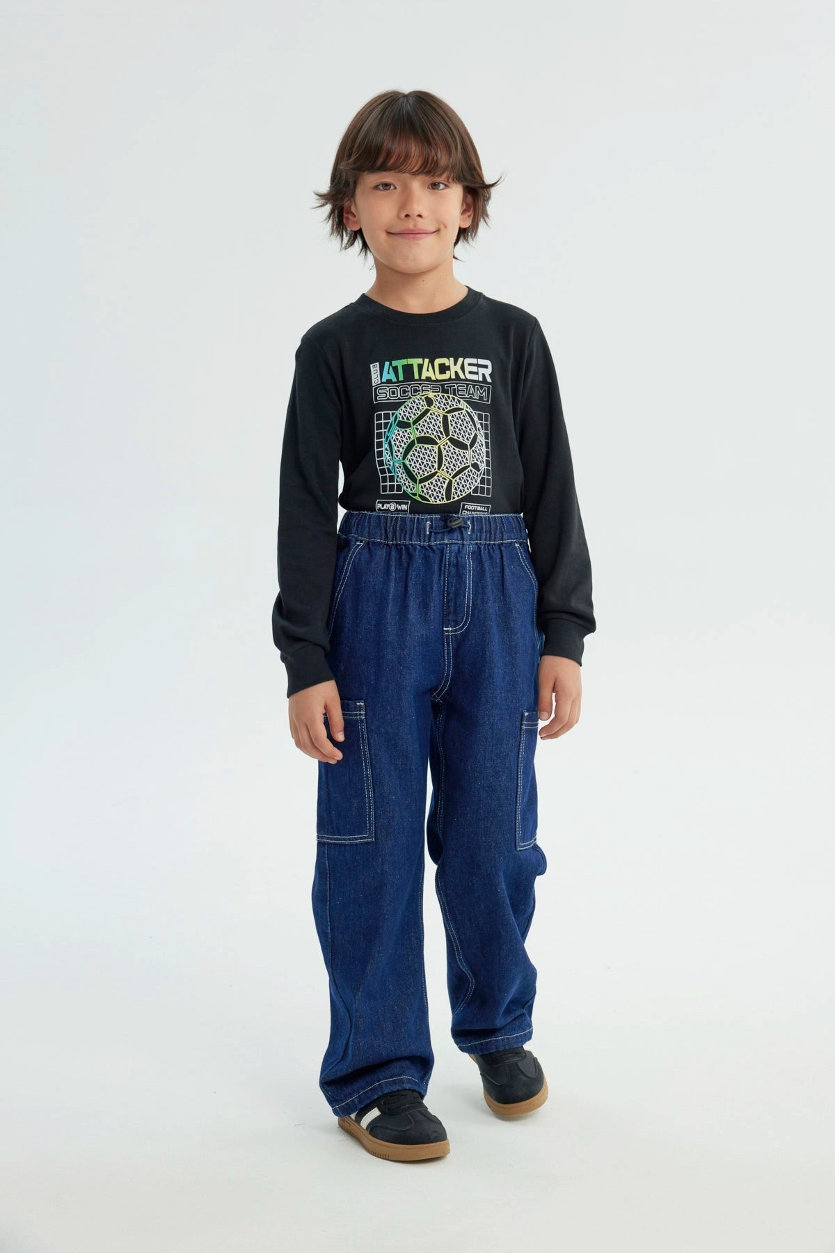 Jeans Niño Calce Recto Azul Oscuro