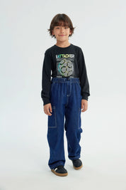 Jeans Niño Calce Recto Azul Oscuro