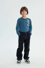 Jeans Niño Calce Recto Negro