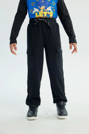 Pantalón Buzo Niño Pitillo Negro