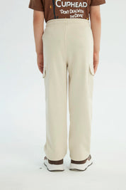 Pantalón Buzo Niño Pitillo Beige