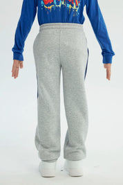 Pantalón Buzo Niño Pitillo Gris Melange Claro