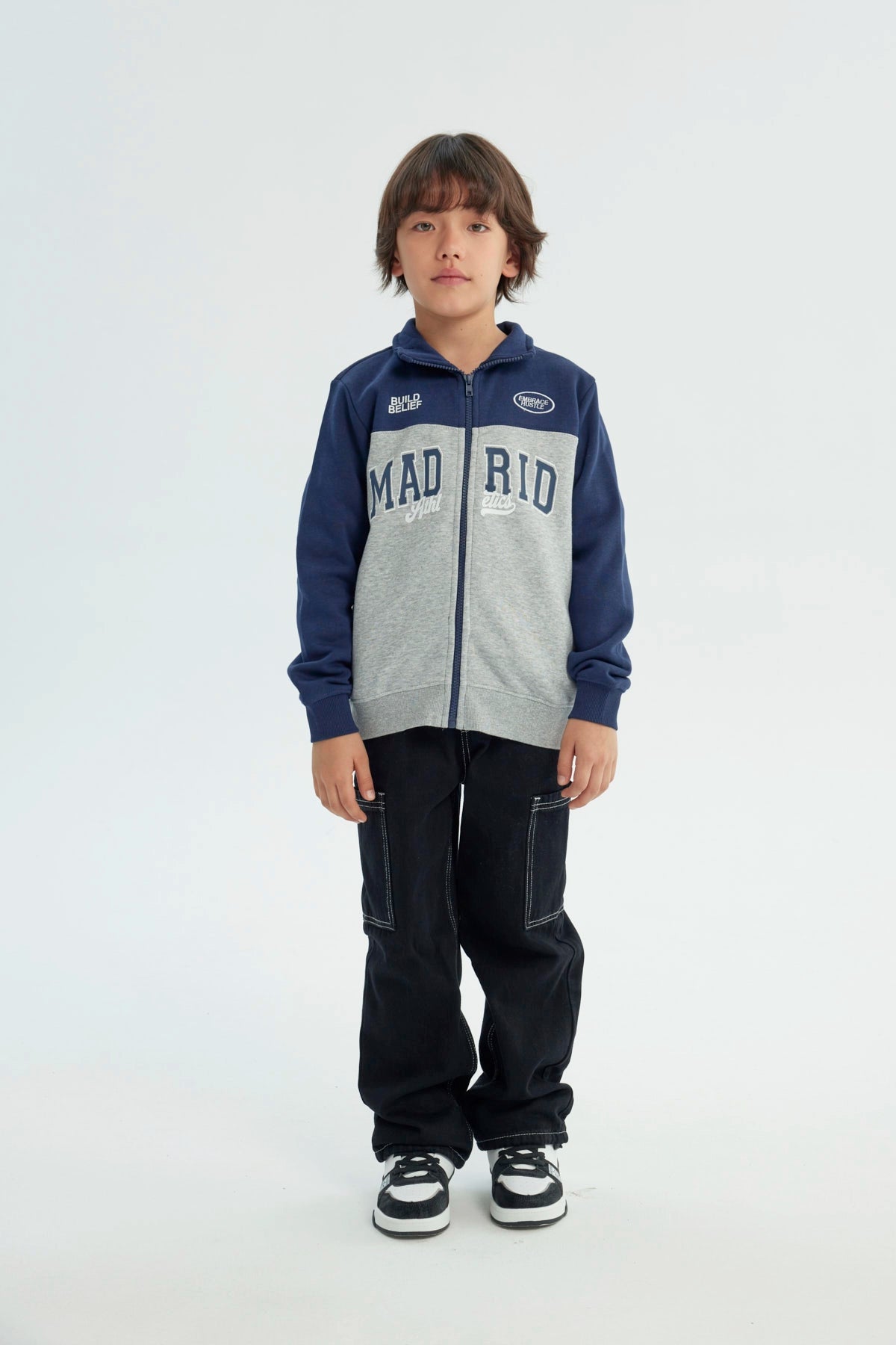 Polerón Niño Regular Azul Oscuro
