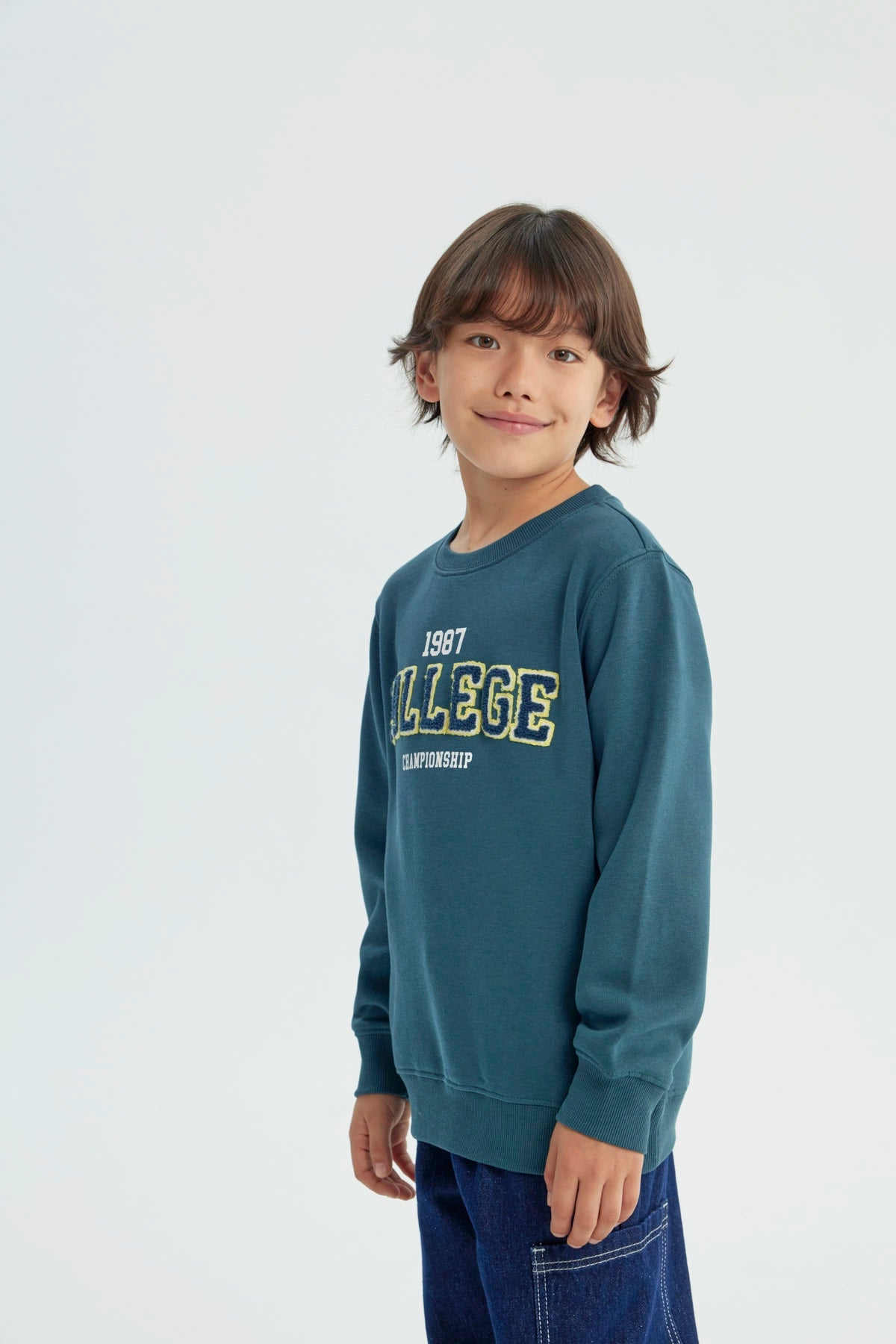 Polerón Niño Slim Azul Petroleo