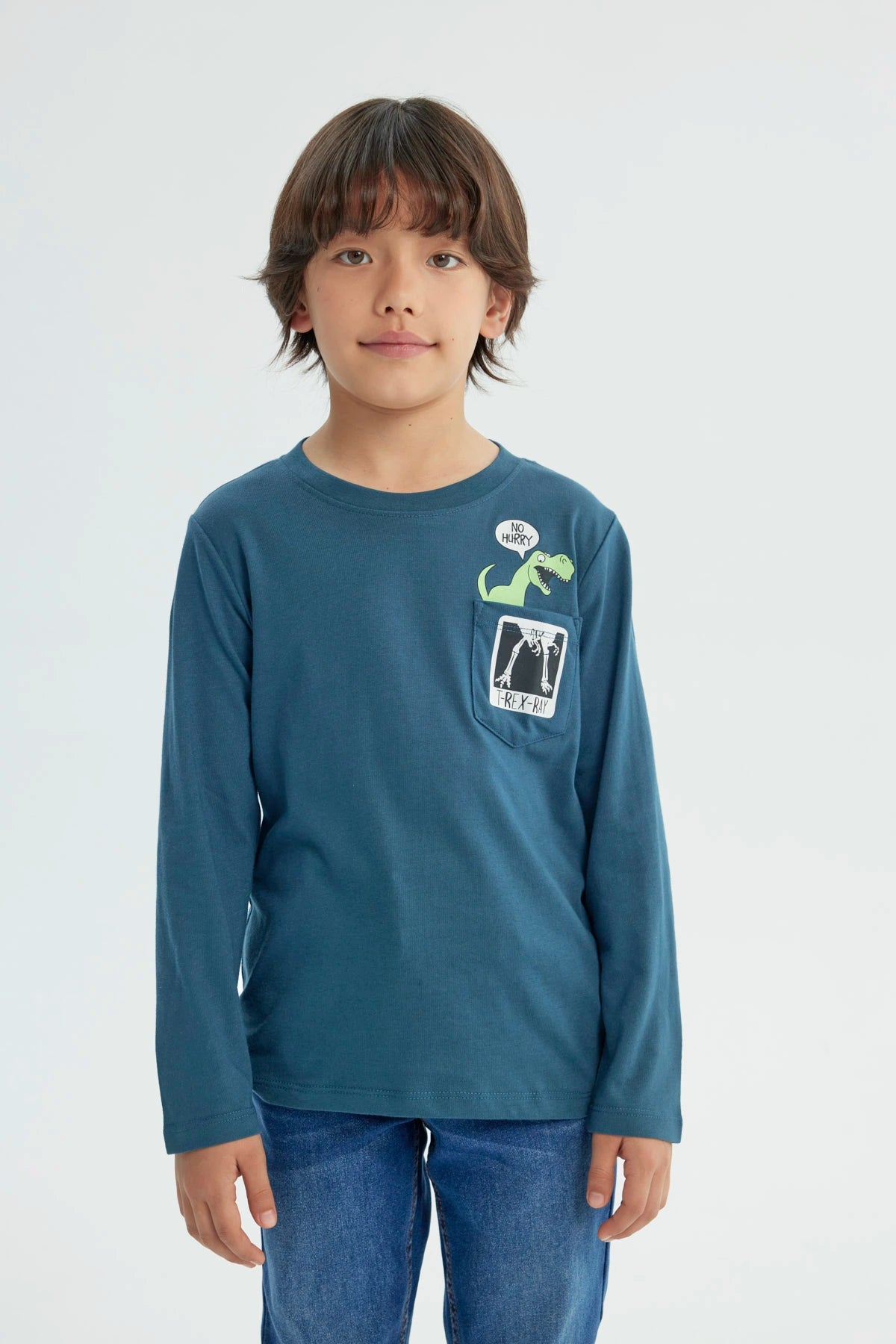Polera Niño Slim Azul Petroleo