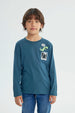Polera Niño Slim Azul Petroleo