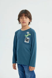 Polera Niño Slim Azul Petroleo