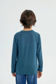 Polera Niño Slim Azul Petroleo