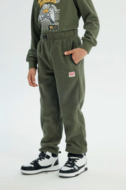 Pantalón Buzo Niño Pitillo Verde Militar