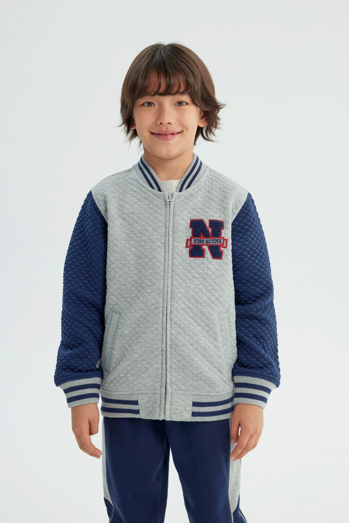 Polerón Niño Regular Gris Melange