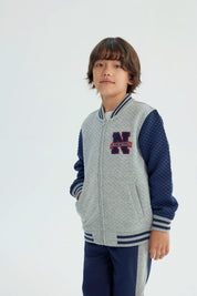 Polerón Niño Regular Gris Melange