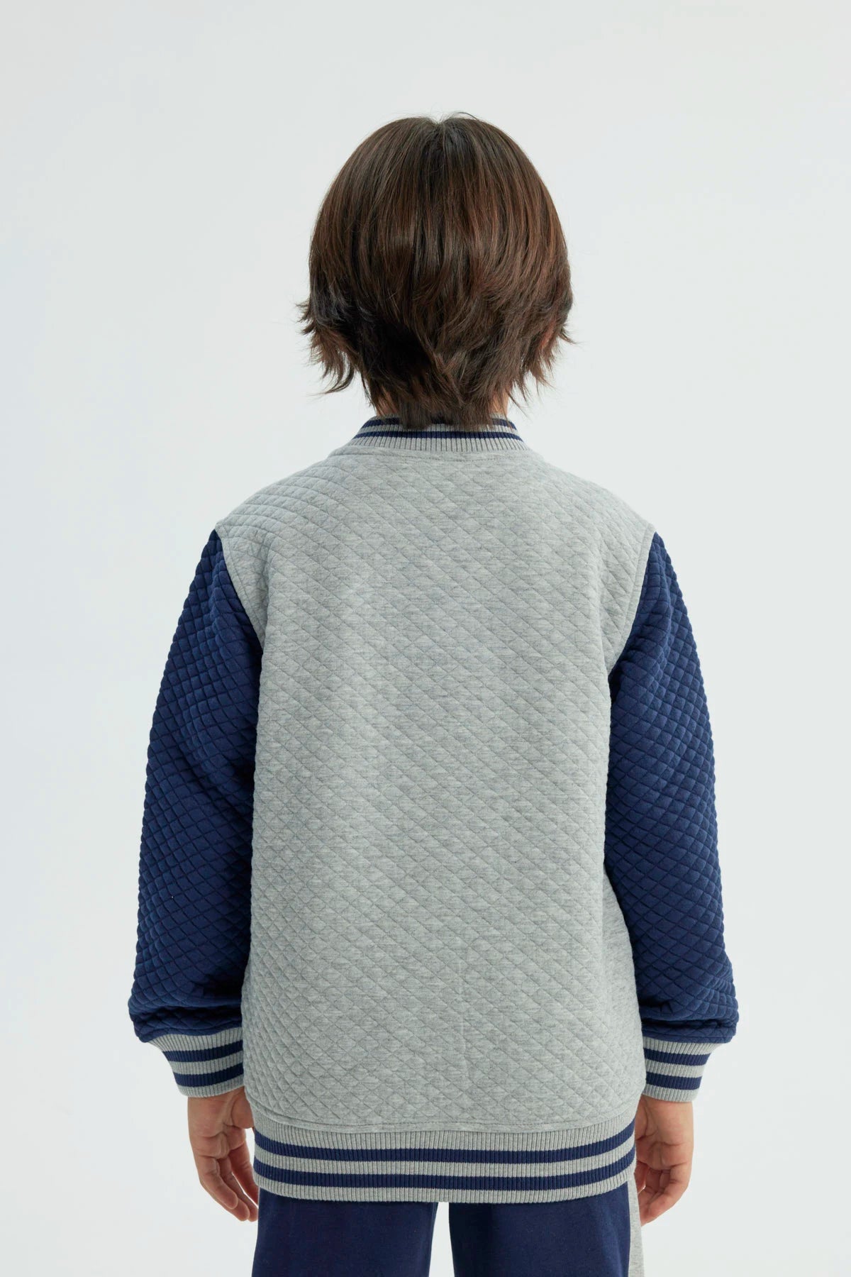 Polerón Niño Regular Gris Melange