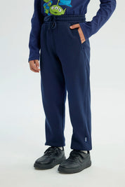 Pantalón Buzo Niño Pitillo Azul Oscuro
