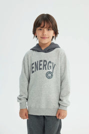Polerón Niño Regular Gris Melange Claro