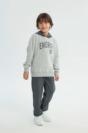 Polerón Niño Regular Gris Melange Claro