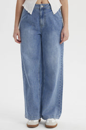 Jeans Mujer Wide Leg Chino Azul