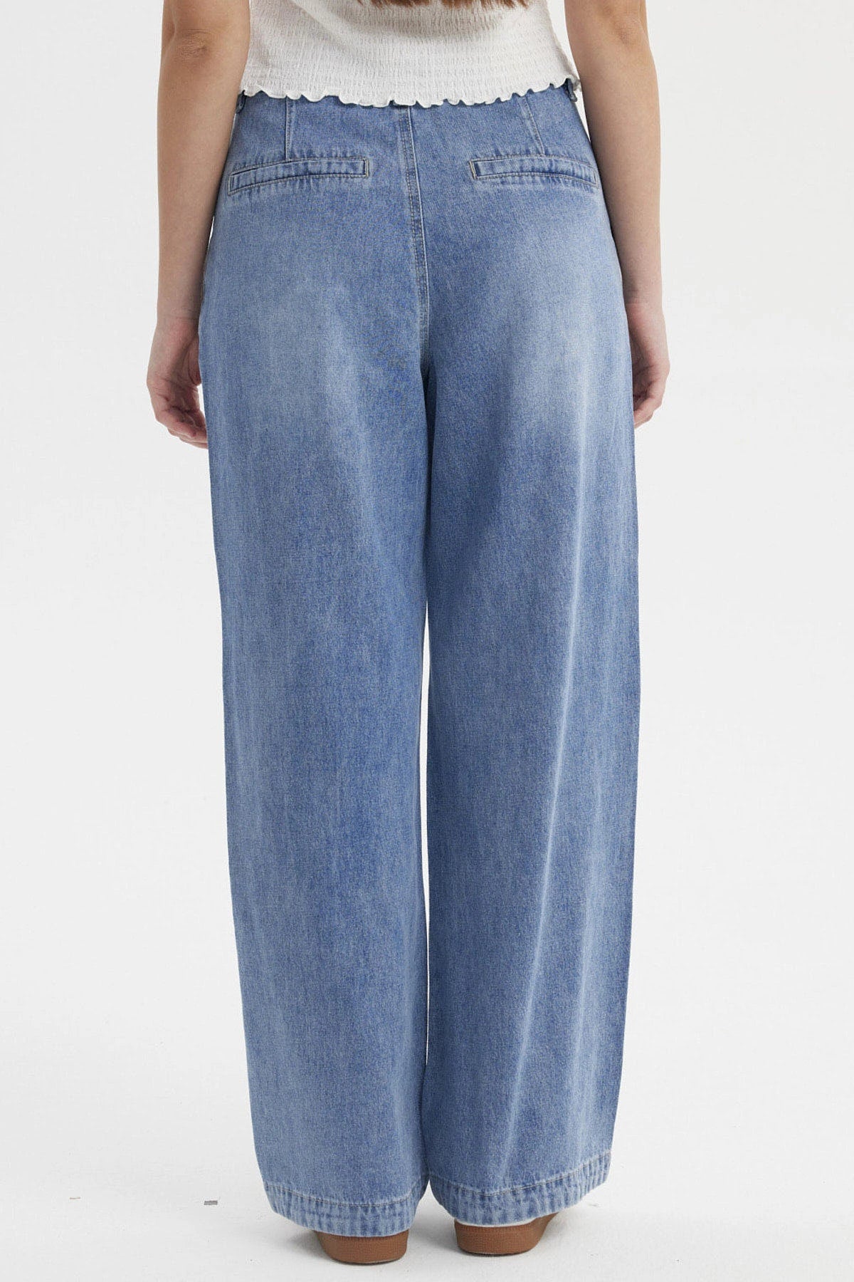 Jeans Mujer Wide Leg Chino Azul