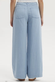 Jeans Mujer Wide Leg Pinza Azul Claro