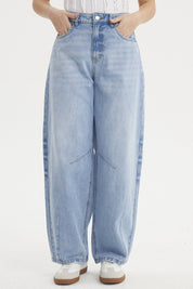 Jeans Mujer Baggy Skater Azul Claro