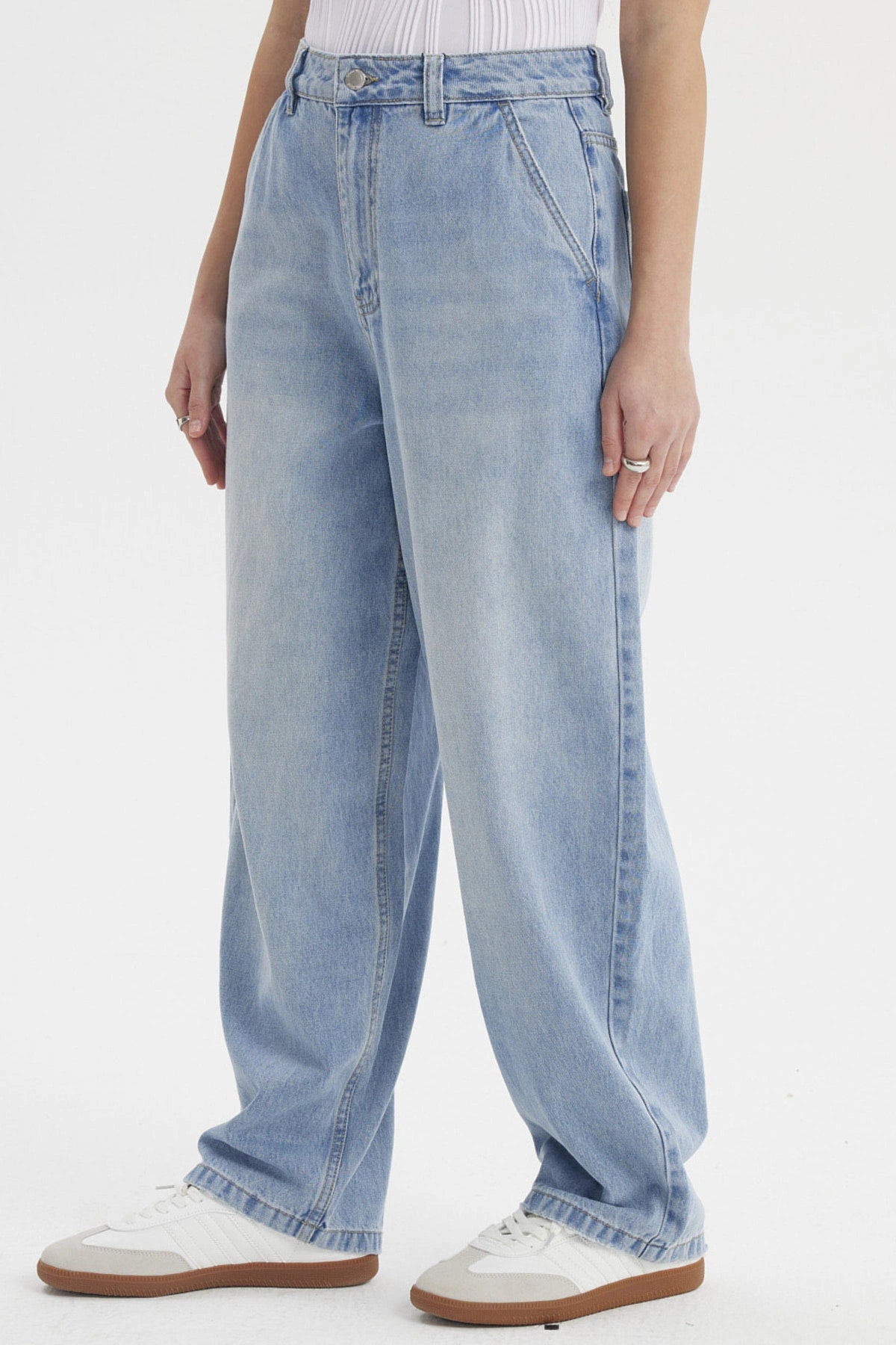 Jeans Mujer Baggy Chino Azul Claro