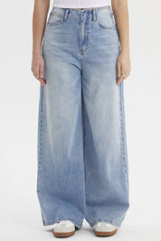 Jeans Mujer Wide Leg Azul Claro