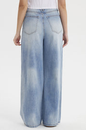 Jeans Mujer Wide Leg Azul Claro