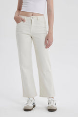 Jeans Calce Recto Mujer Crudo