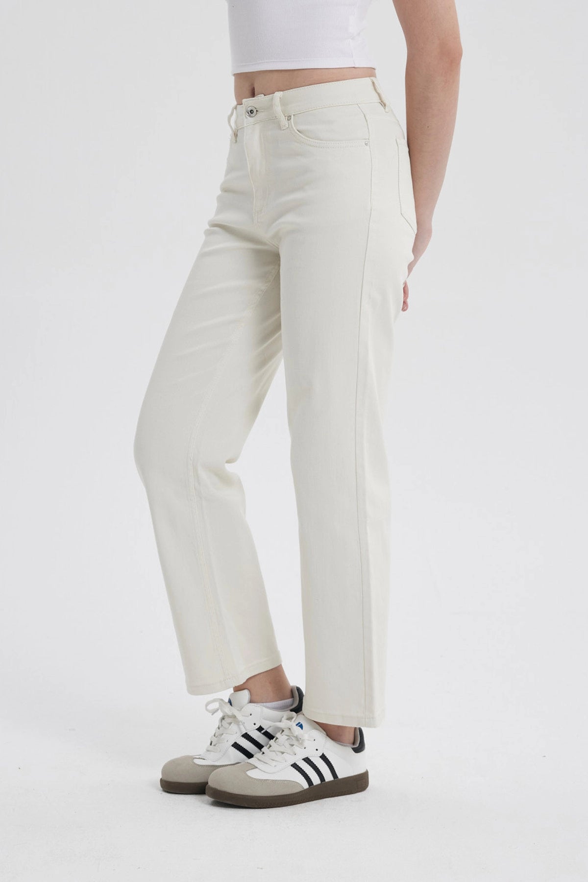 Jeans Mujer Calce Recto Crudo