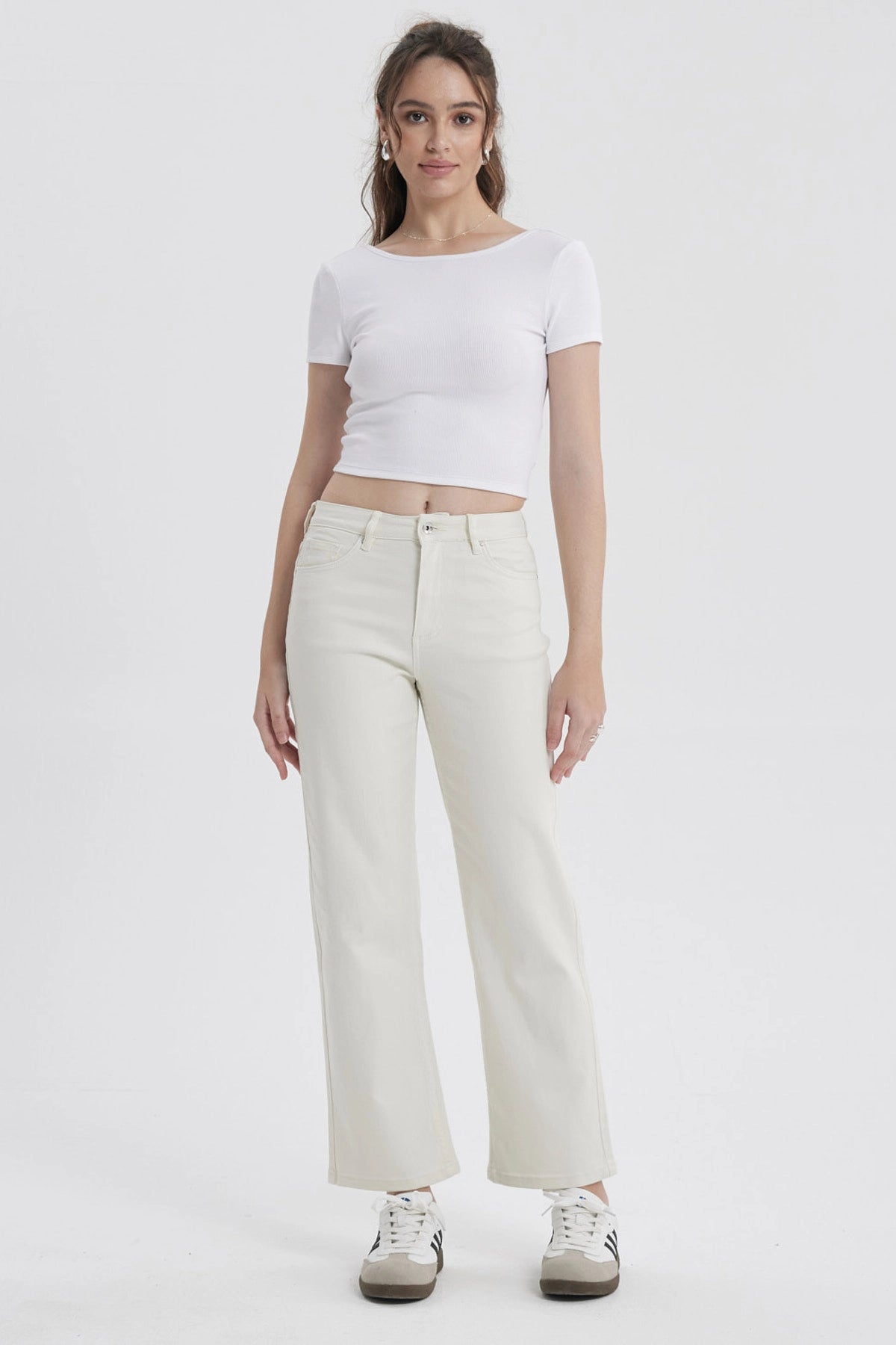 Jeans Mujer Calce Recto Crudo