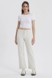 Jeans Mujer Calce Recto Crudo