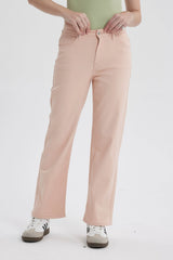 Jeans Calce Recto Mujer Palo Rosa